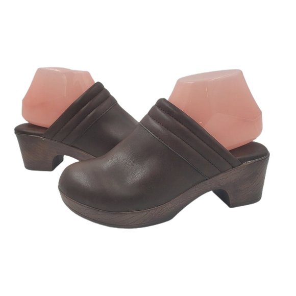Børn Shoes - Børn Boc NEW Josie Clog Mule Brown Faux Vegan Leather Cushioned Women's Size 7M